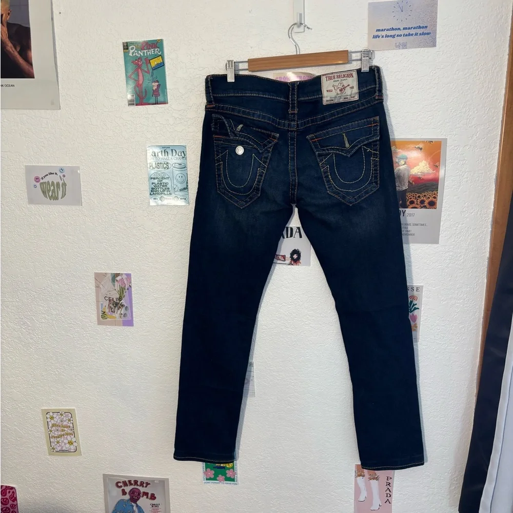 Men's Dark Blue True Religion Jeans - Picture 3 of 4